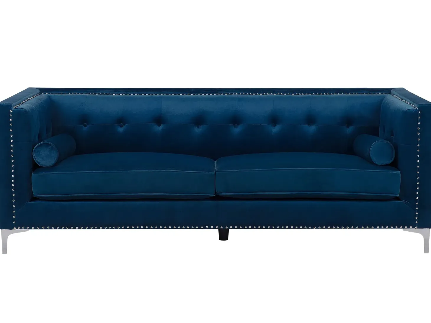Sofa 3 personers AVALDSENES Velour Navy Blå