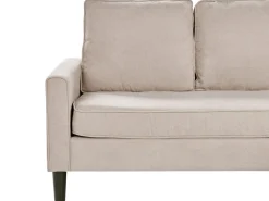 Sofa 3 personers AVESTA Beige med fodskammel