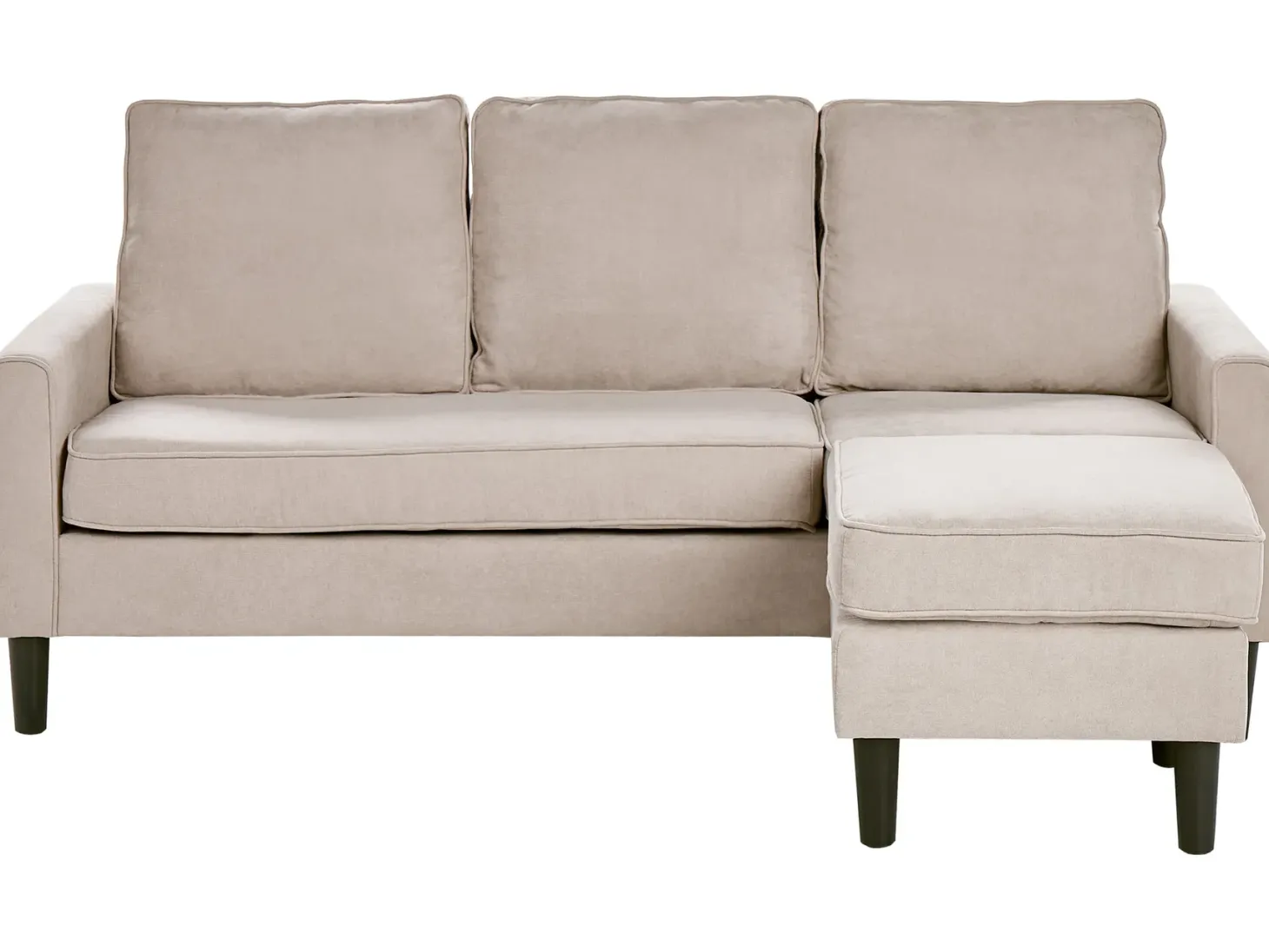 Sofa 3 personers AVESTA Beige med fodskammel