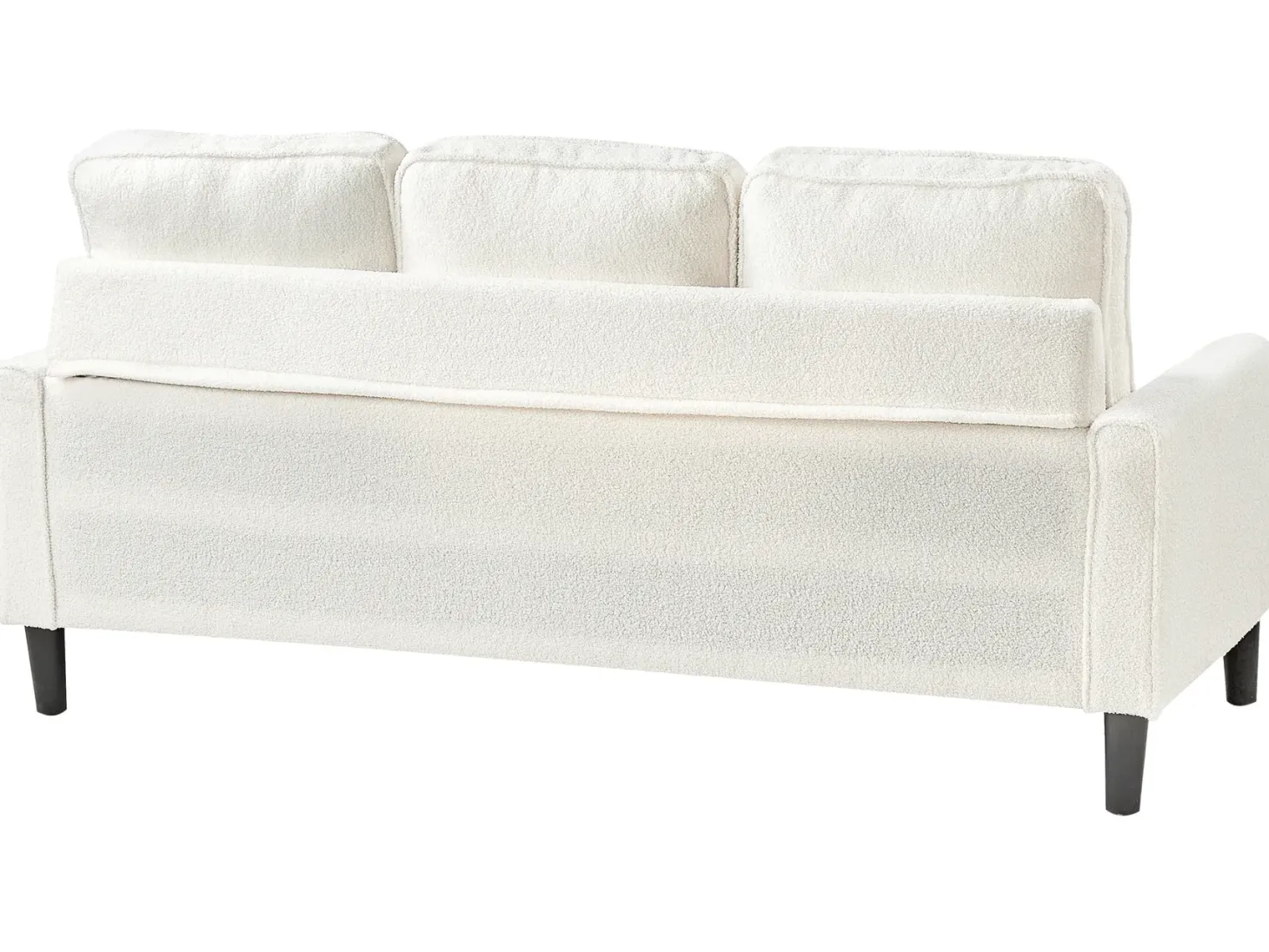 Sofa 3 personers AVESTA Boucle Hvid med fodskammel