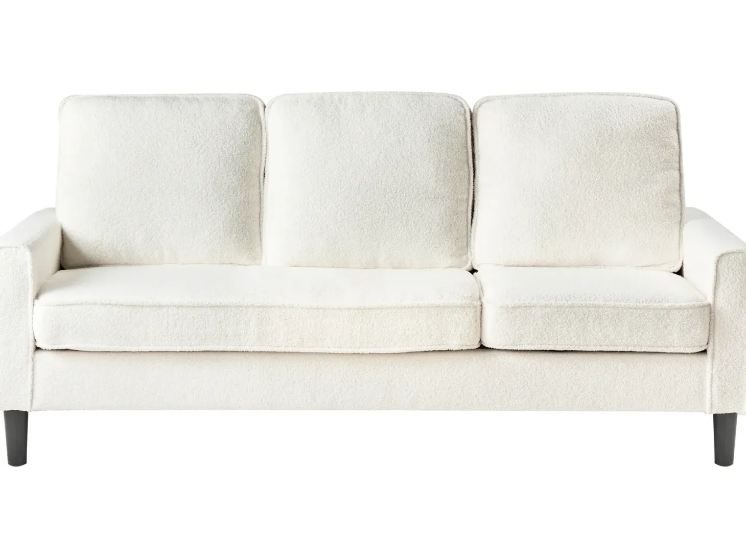 Sofa 3 personers AVESTA Boucle Hvid med fodskammel