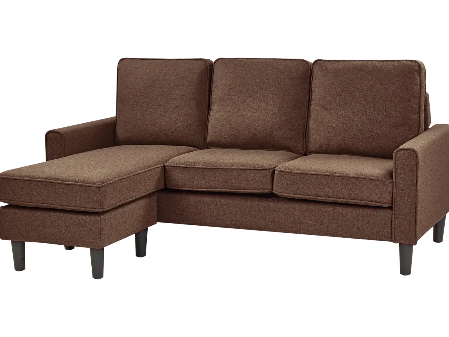 Sofa 3 personers AVESTA Brun med fodskammel