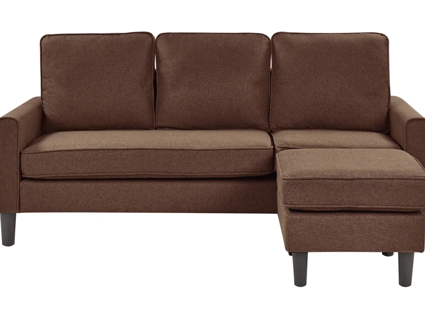 Sofa 3 personers AVESTA Brun med fodskammel