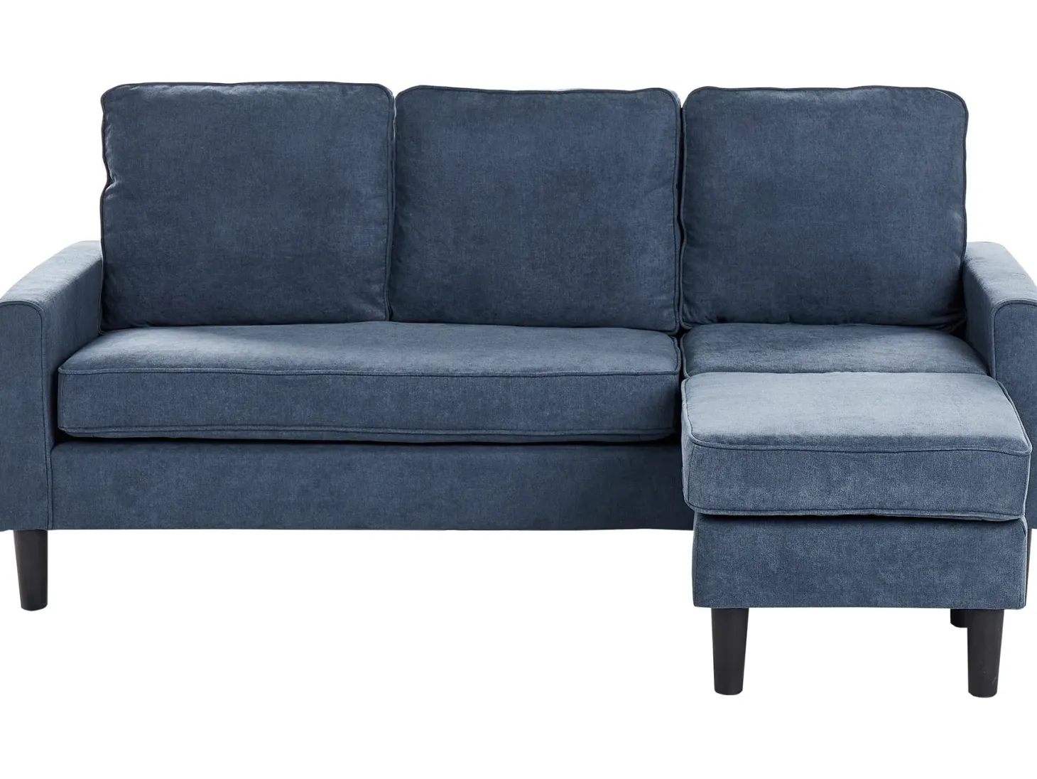 Sofa 3 personers AVESTA Mørkeblå med fodskammel