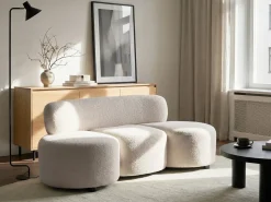 Sofa 3 personers BLAVAND Boucle Cremehvid