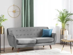 Sofa 3 personers BODO Velour Grå