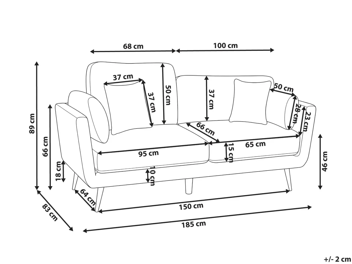 Sofa 3 personers BOLGA Grøn