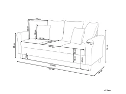 Sofa 3 personers BORNHOLM Velour Mørkegrå
