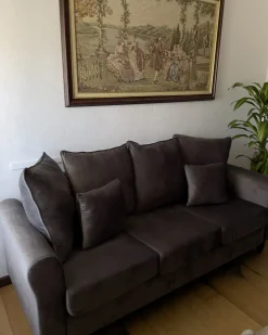 Sofa 3 personers BORNHOLM Velour Mørkegrå