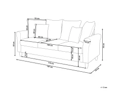 Sofa 3 personers BORNHOLM Velour Sort