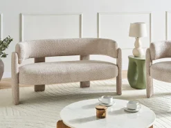 Sofa 2 personers BUREA Chenille Lys Beige