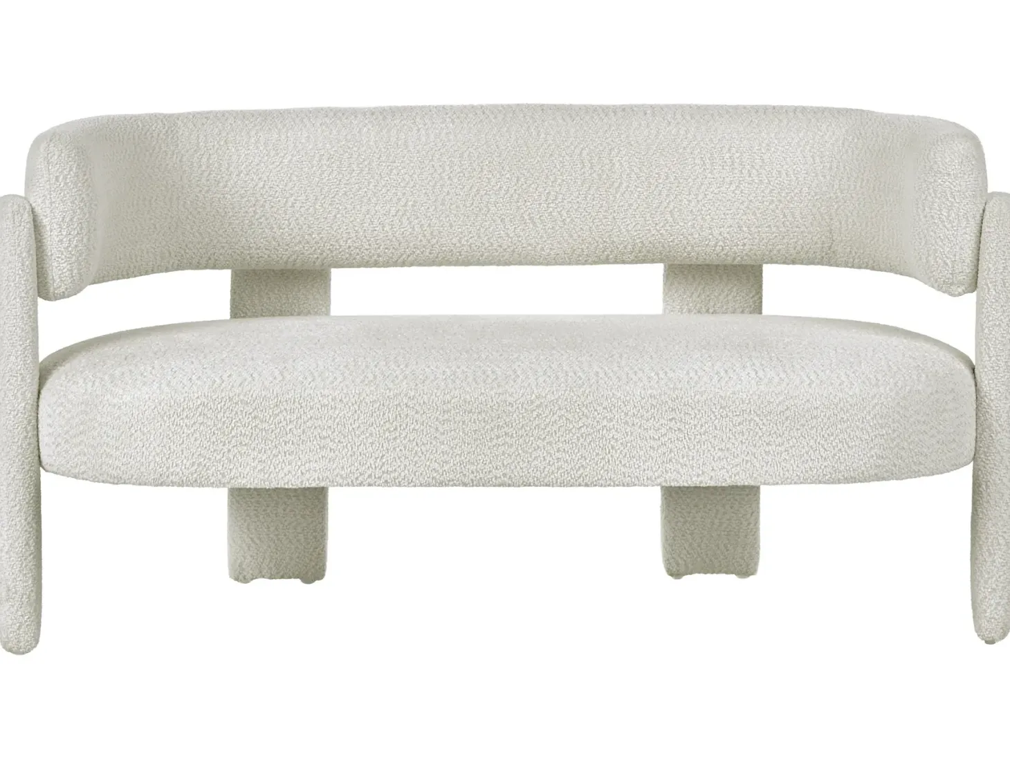 Sofa 2 personers BUREA Chenille Cremehvid