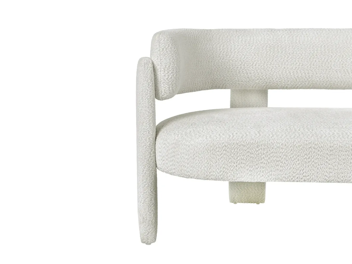 Sofa 2 personers BUREA Chenille Cremehvid