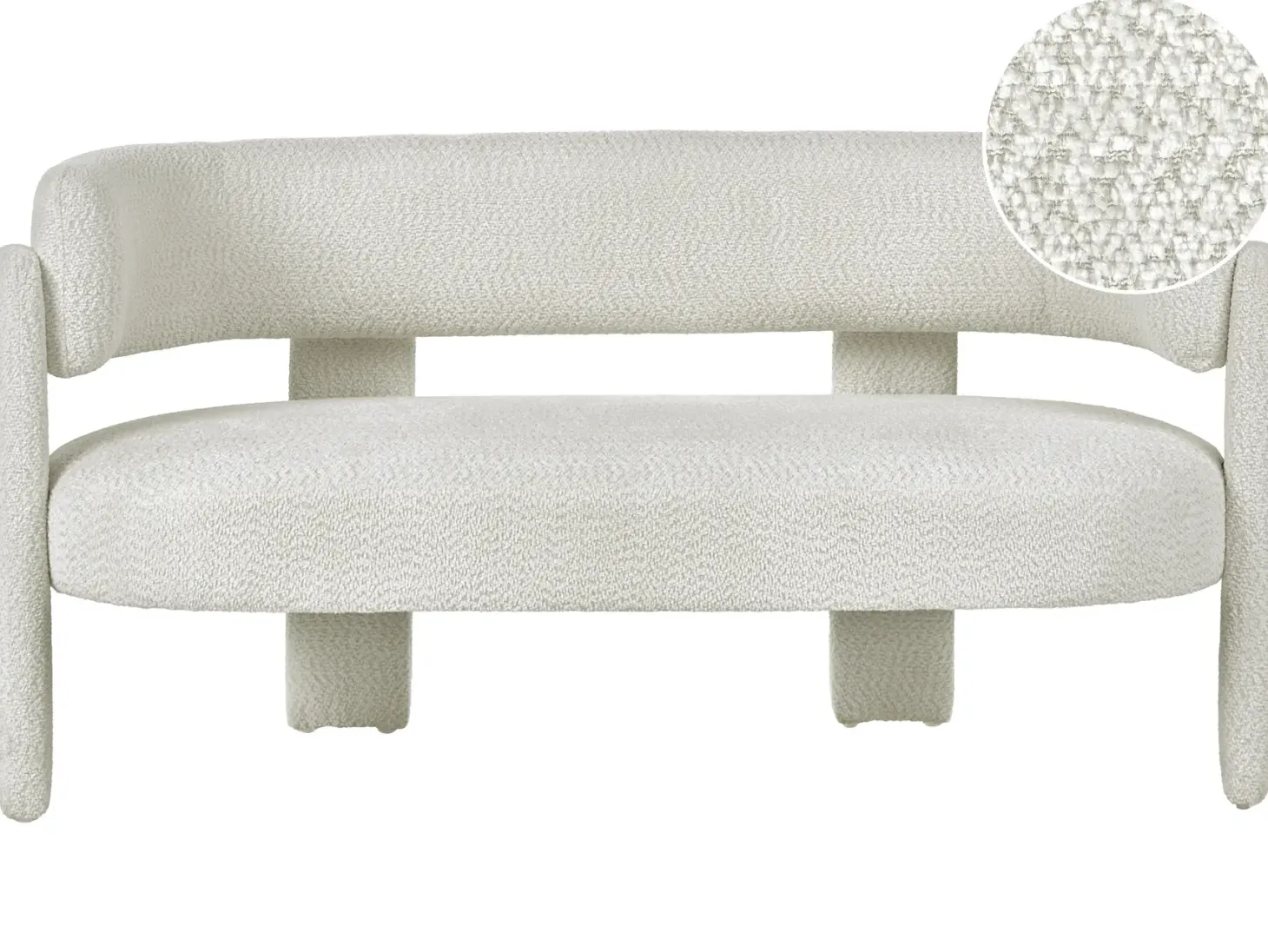 Sofa 2 personers BUREA Chenille Cremehvid