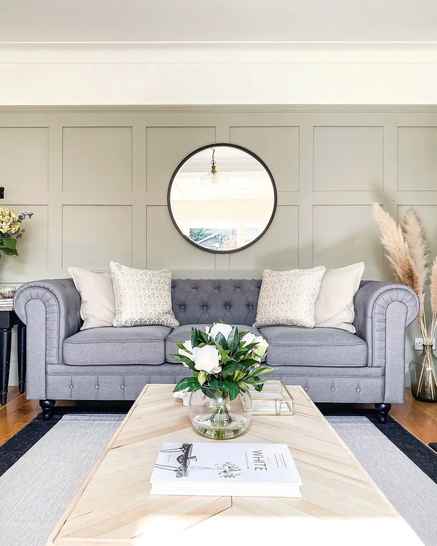 Sofa 3 personers CHESTERFIELD Lysegrå