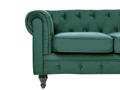 Sofa 3 personers CHESTERFIELD Velour Smaragdgrøn