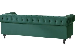 Sofa 3 personers CHESTERFIELD Velour Smaragdgrøn