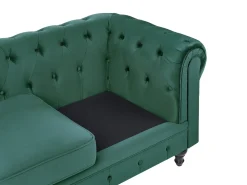 Sofa 3 personers CHESTERFIELD Velour Smaragdgrøn
