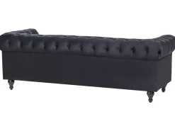 Sofa 3 personers CHESTERFIELD Velour Sort