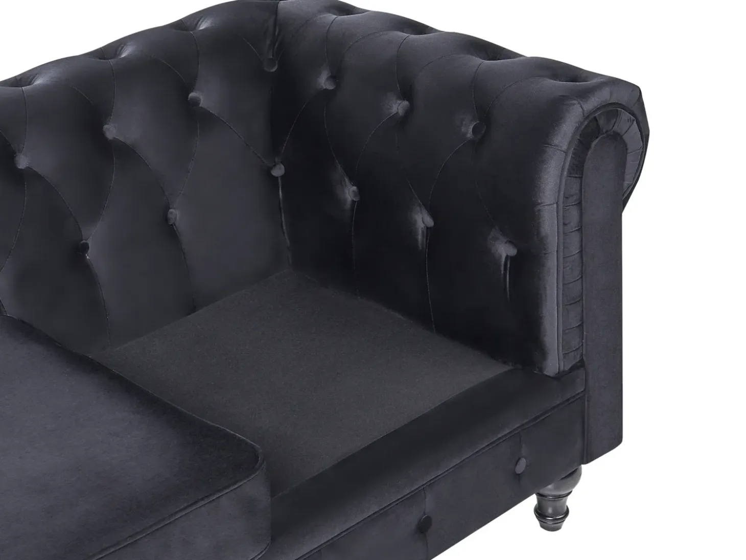 Sofa 3 personers CHESTERFIELD Velour Sort