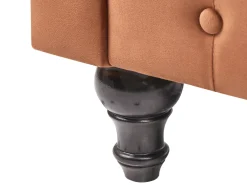 Sofa 3 personers CHESTERFIELD Velour Guldbrun