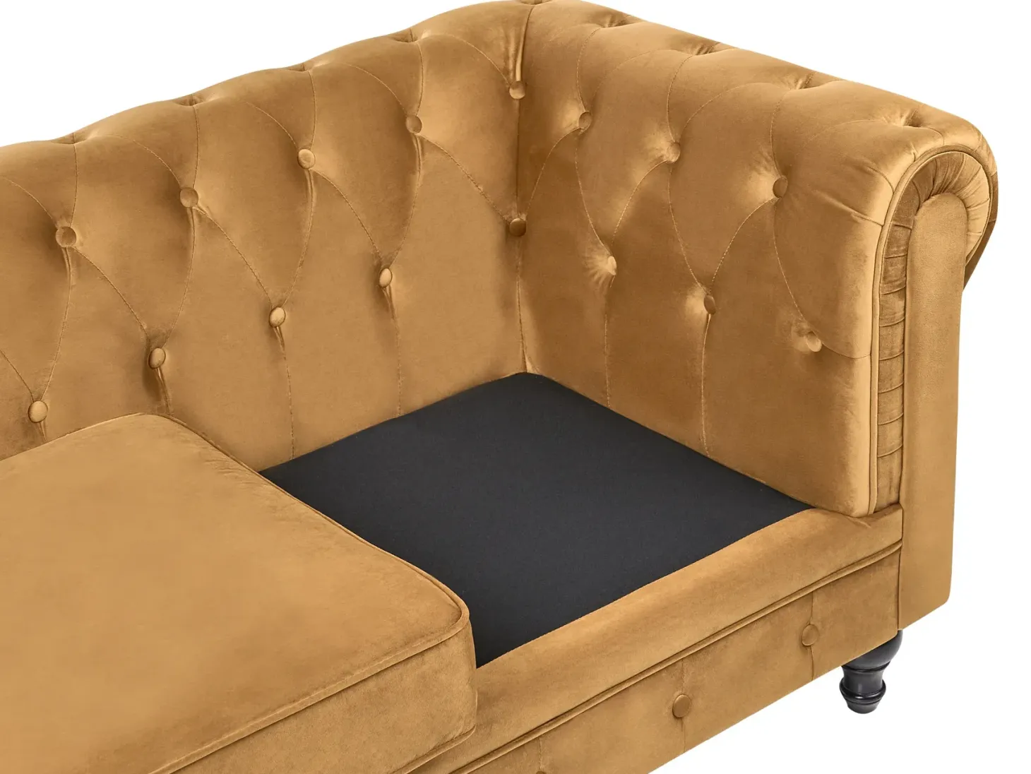 Sofa 3 personers CHESTERFIELD Velour Guld