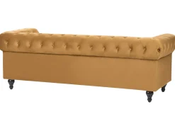 Sofa 3 personers CHESTERFIELD Velour Guld