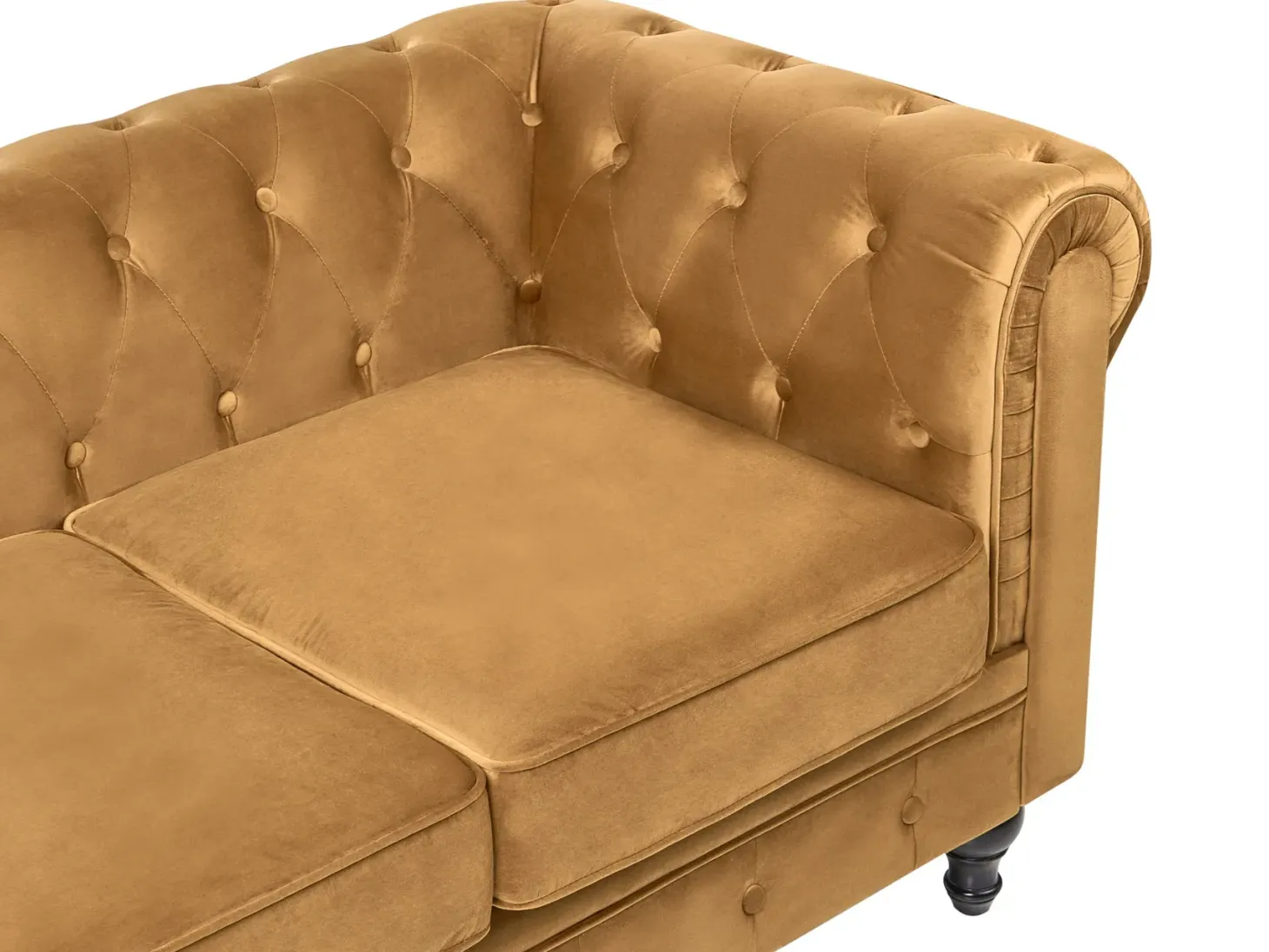 Sofa 3 personers CHESTERFIELD Velour Guld