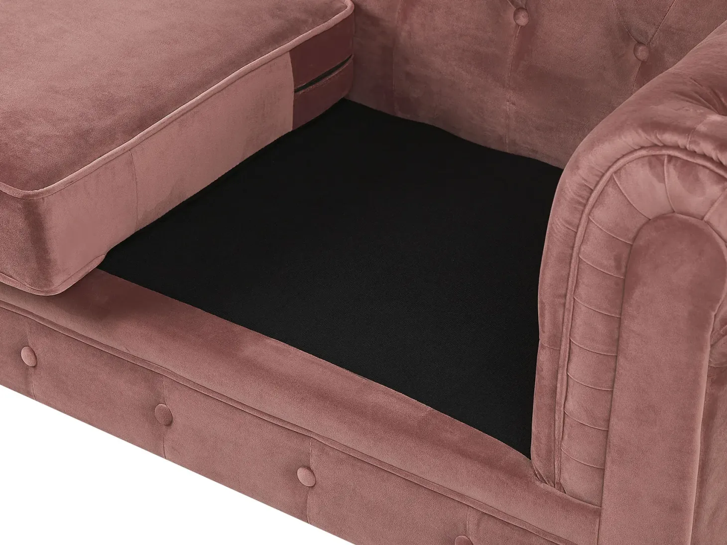 Sofa 3 personers CHESTERFIELD Velour Lyserød