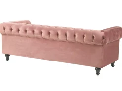 Sofa 3 personers CHESTERFIELD Velour Lyserød