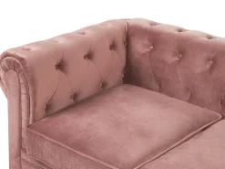 Sofa 3 personers CHESTERFIELD Velour Lyserød