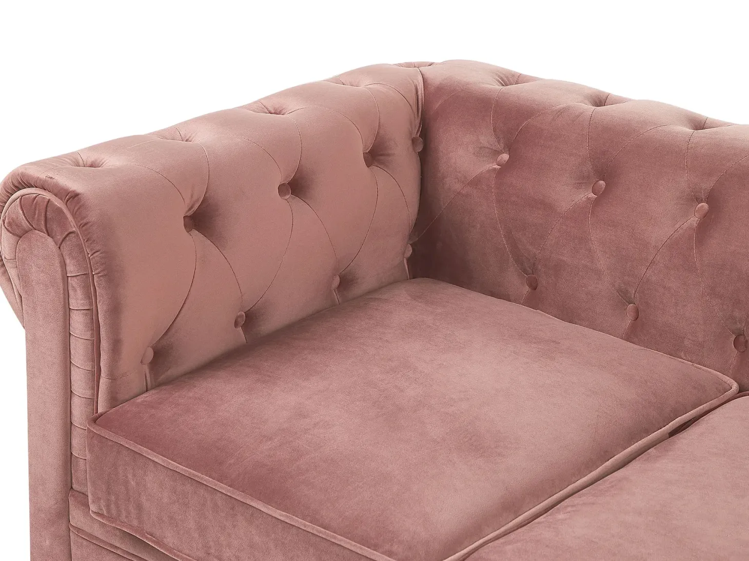 Sofa 3 personers CHESTERFIELD Velour Lyserød