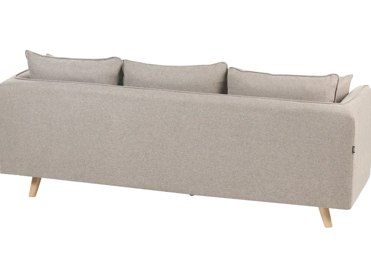 Sofa 3 personers DALVIK Lysebrun med fodskammel