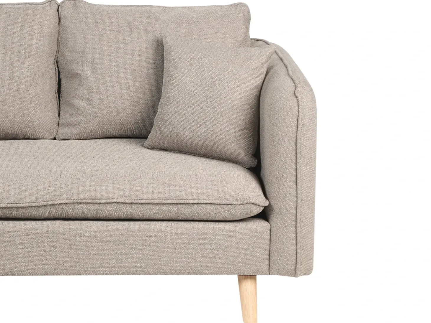 Sofa 3 personers DALVIK Lysebrun med fodskammel