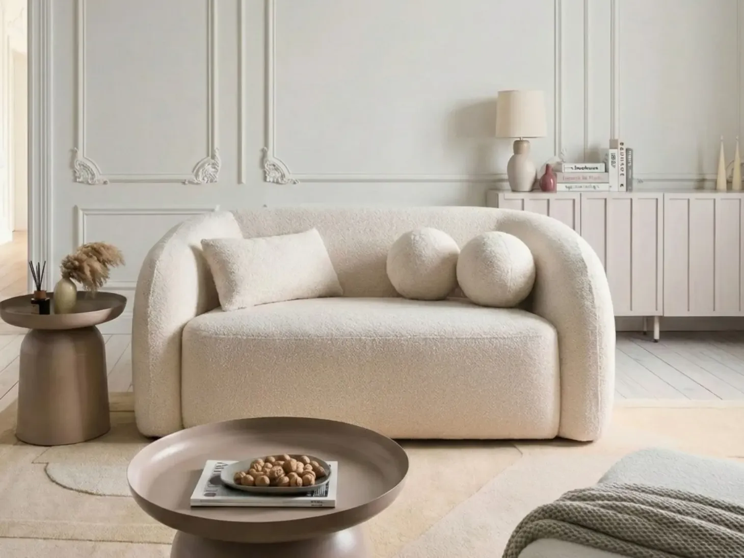Sofa 2 personers EGEDAAL Boucle Hvid
