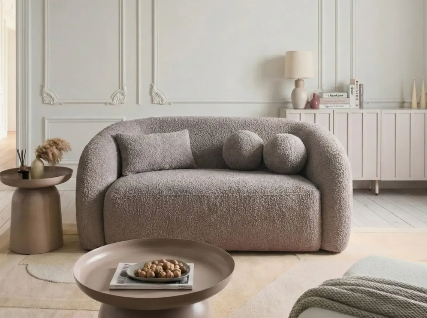 Sofa 2 personers EGEDAAL Boucle Brungrå