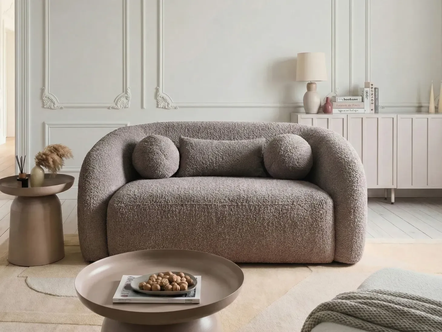 Sofa 2 personers EGEDAAL Boucle Brungrå