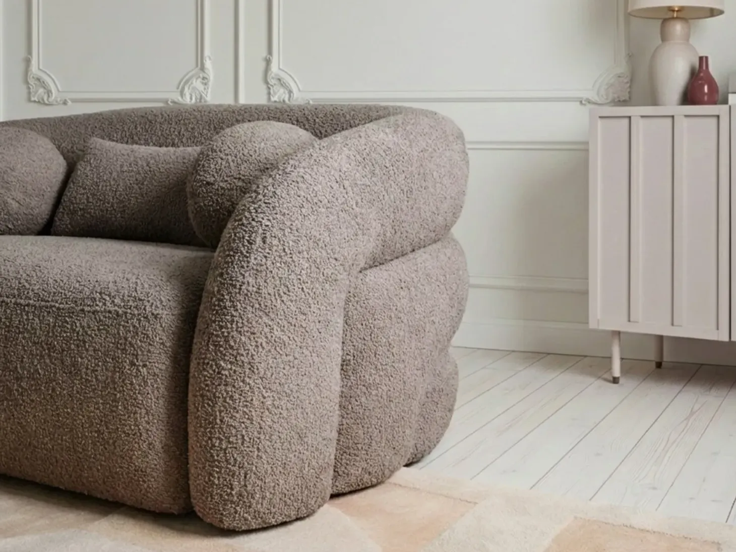 Sofa 2 personers EGEDAAL Boucle Brungrå