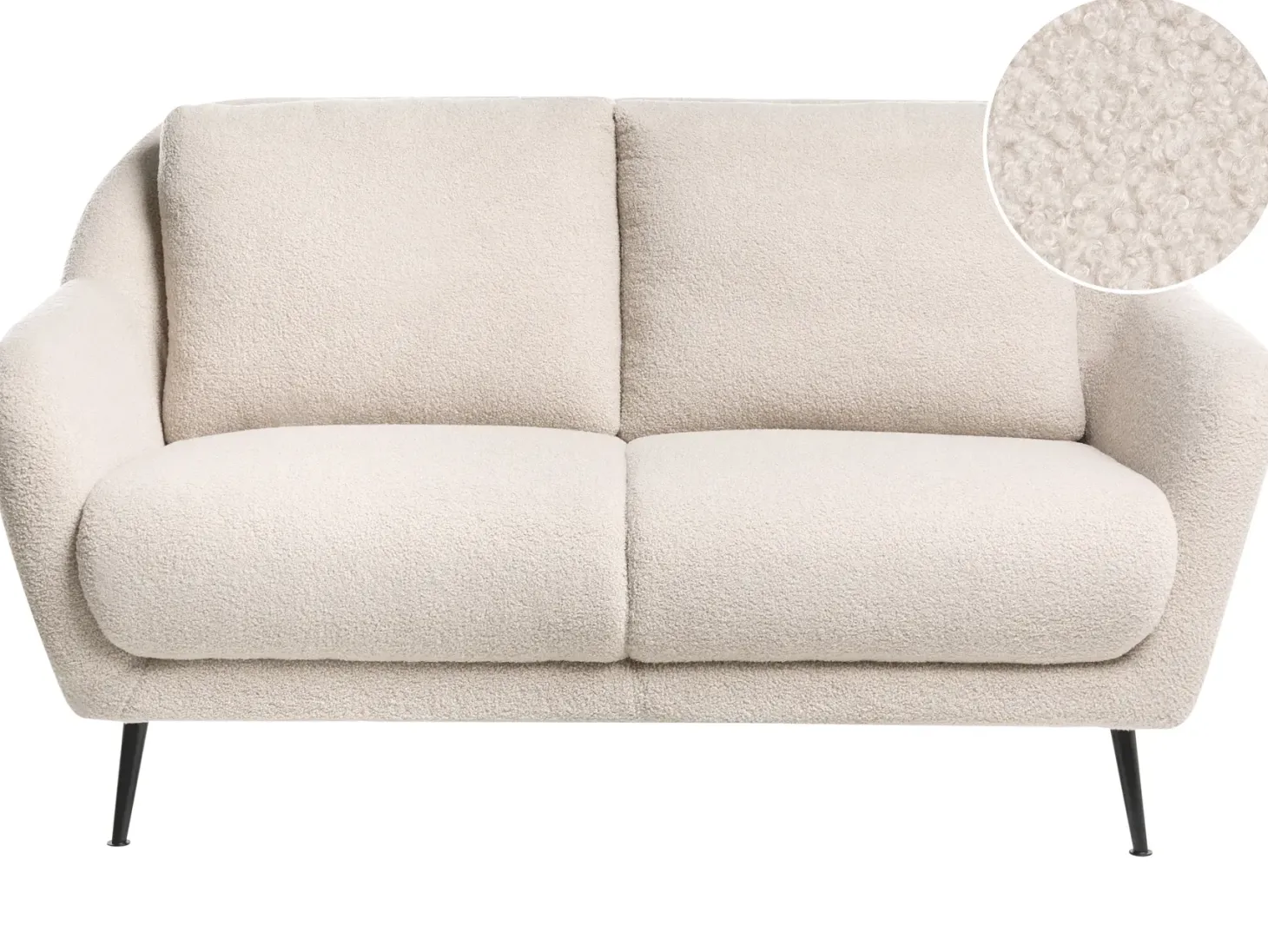 Sofa 2 personers EIBY Boucle Beige