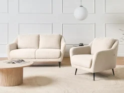 Sofa 2 personers EIBY Boucle Beige