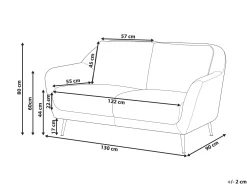 Sofa 2 personers EIBY Chenille Hvid