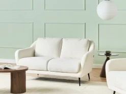 Sofa 2 personers EIBY Chenille Hvid
