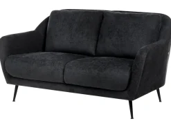 Sofa 2 personers EIBY Chenille Sort