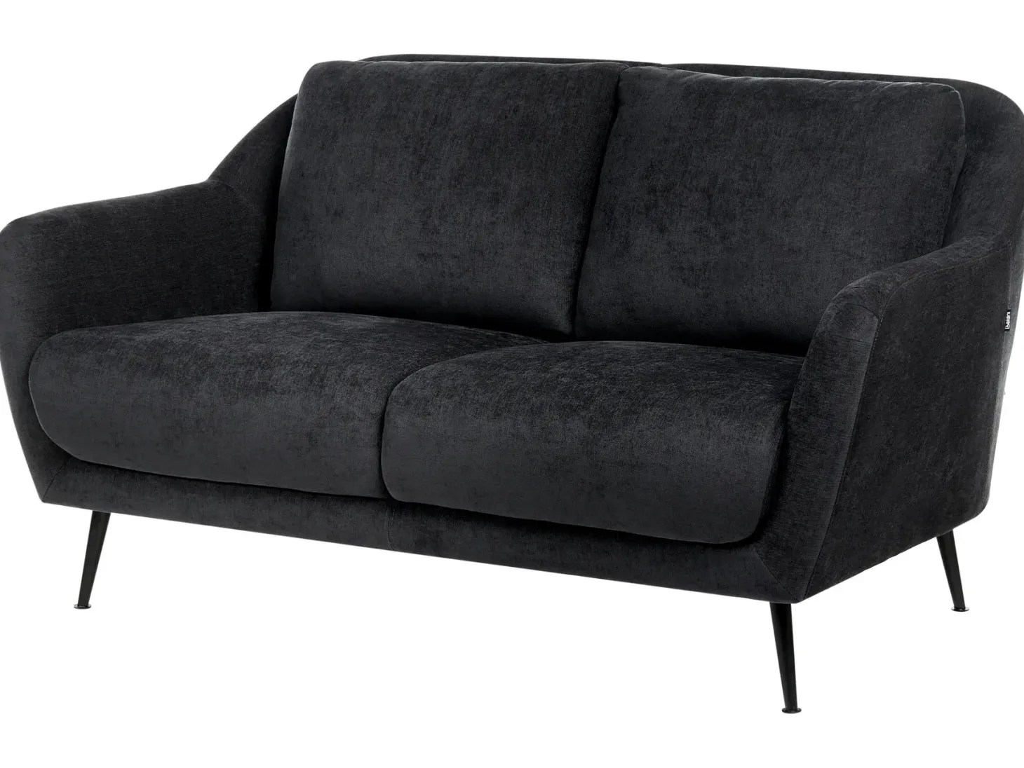 Sofa 2 personers EIBY Chenille Sort