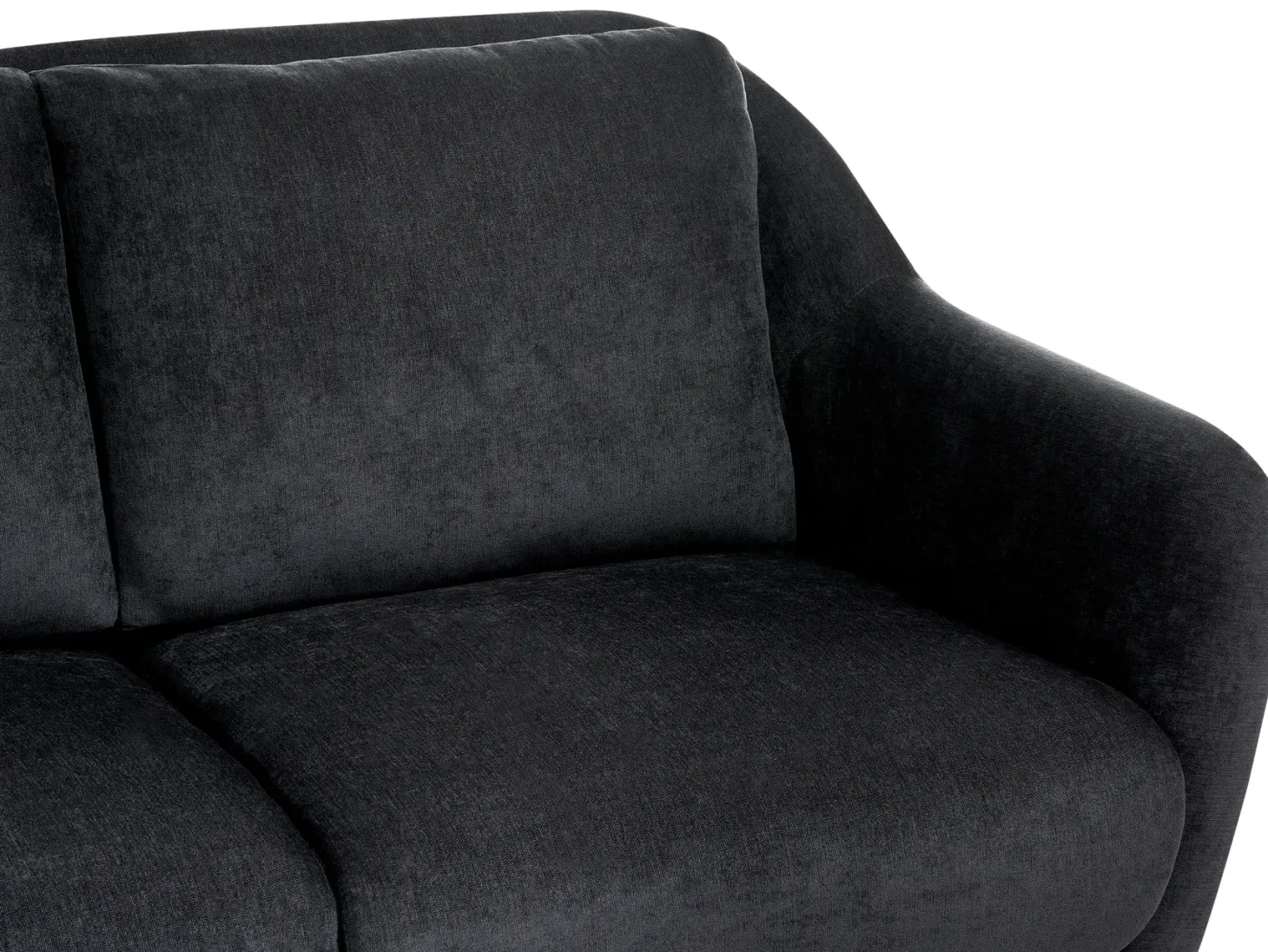 Sofa 2 personers EIBY Chenille Sort