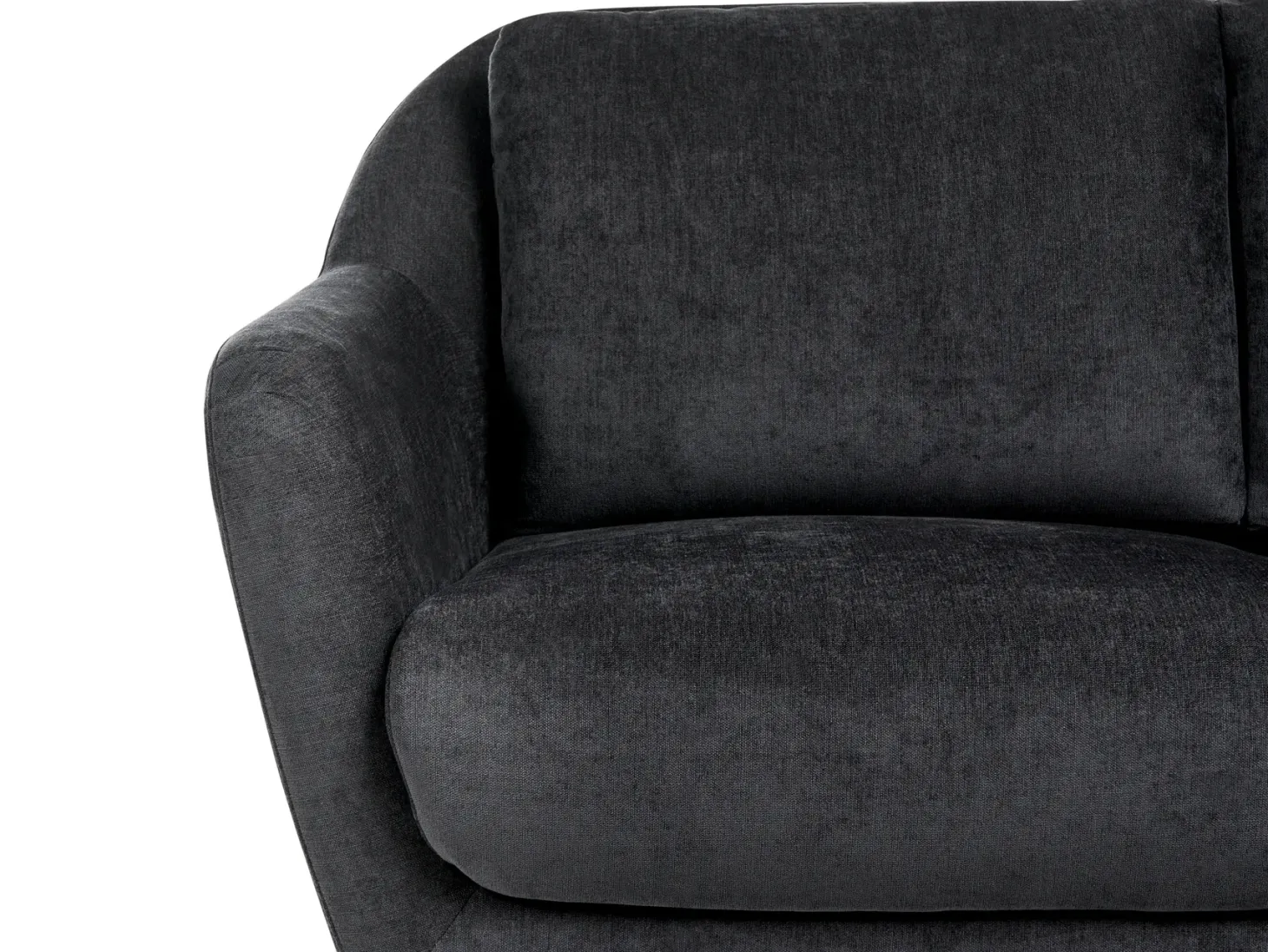 Sofa 2 personers EIBY Chenille Sort