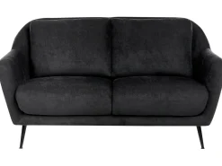 Sofa 2 personers EIBY Chenille Sort