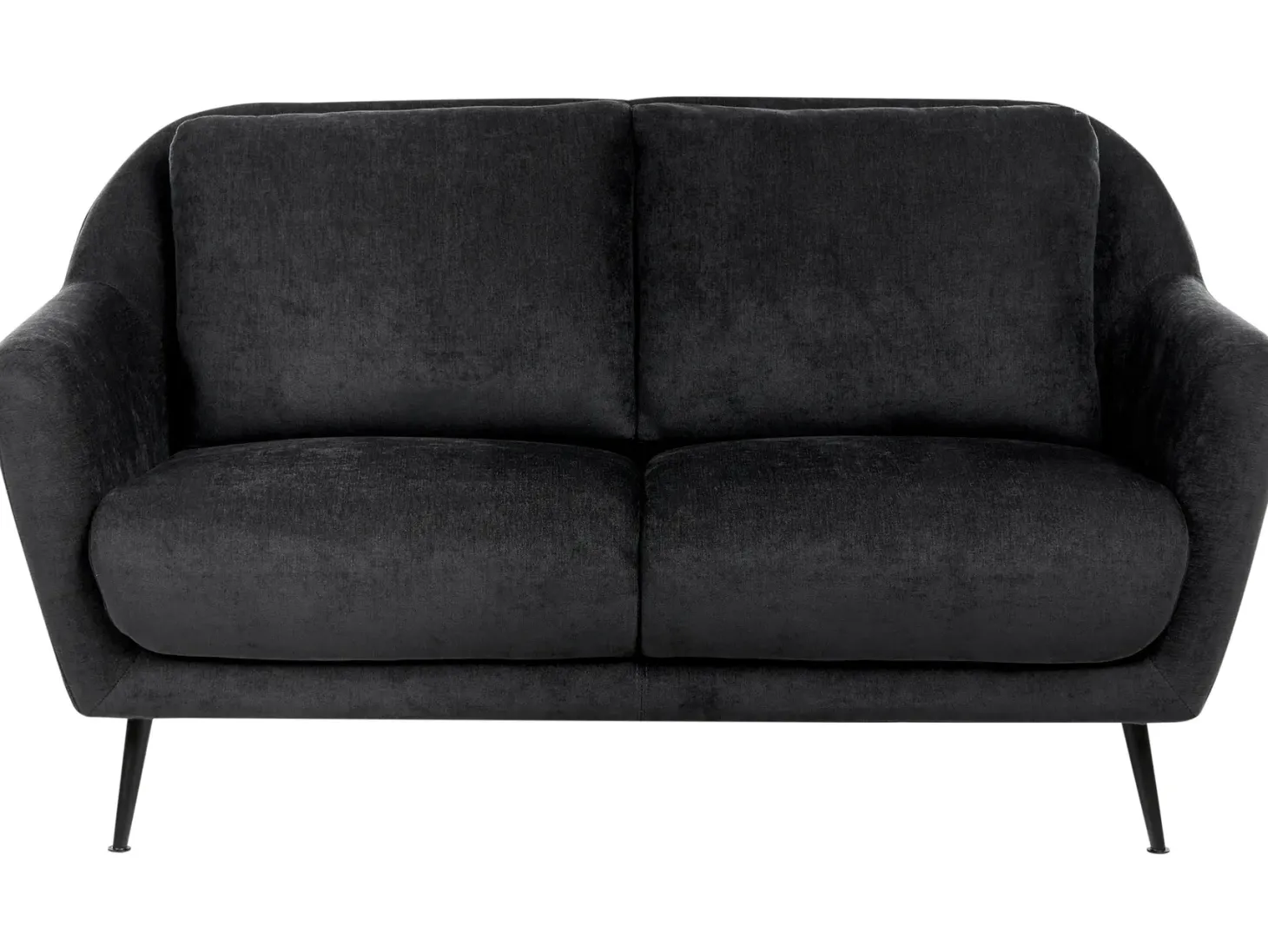 Sofa 2 personers EIBY Chenille Sort