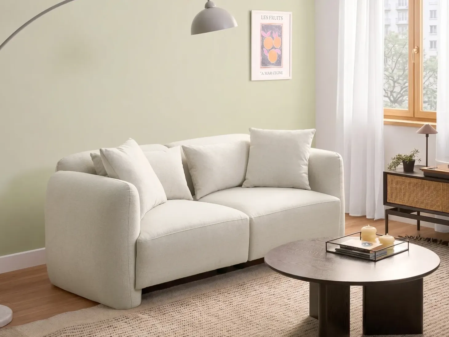 Sofa 3 personers EKENES Cremehvid