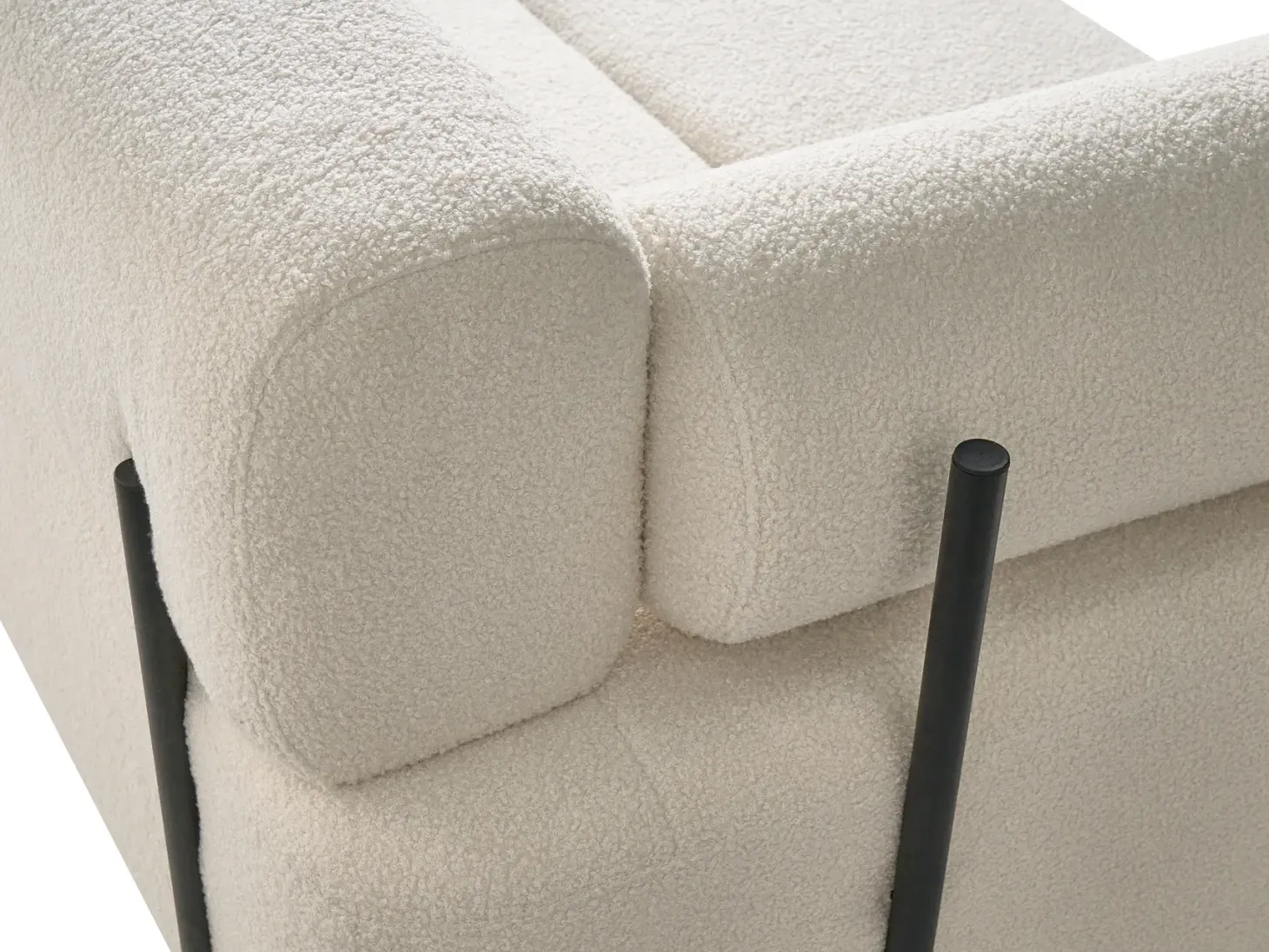 Sofa 2 personers ELVA Boucle Cremehvid